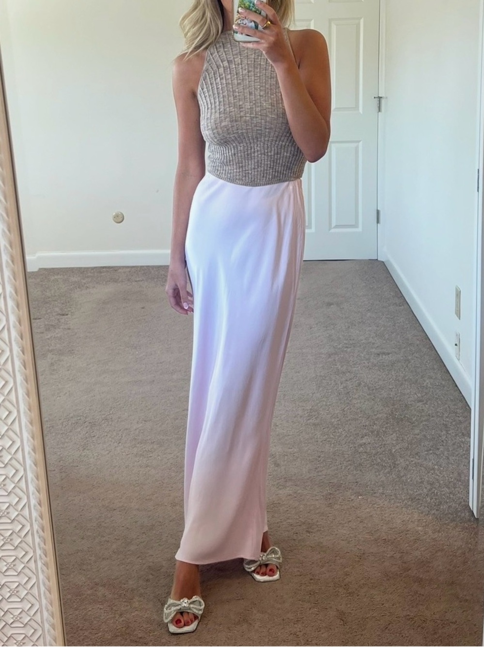 Anthropologie pink silky viscose skirt size XXS